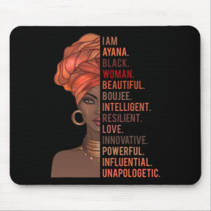 Tapis De Souris Je suis Ayana femme noire Mois de l'histoire de la
