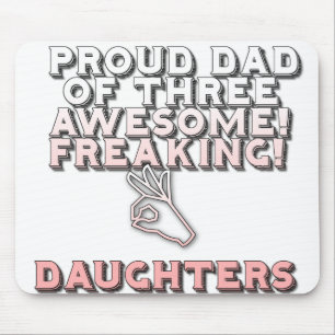 Tapis De Souris Je suis Fier Papa De Trois Fantastiques Filles Fan
