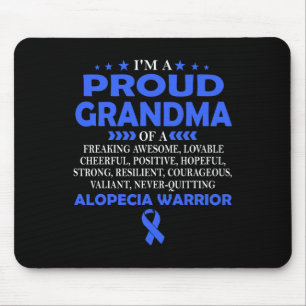 Tapis De Souris Je suis fière grand-mère du guerrier Alopecia t