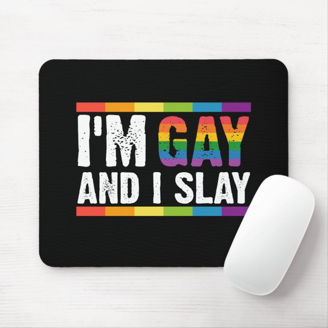 Tapis De Souris Je suis Gay et je suis Gay pride LGBTQ (Avec souris)