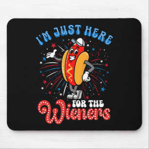 Tapis De Souris Je suis juste ici pour le feu d'artifice hot dog 4