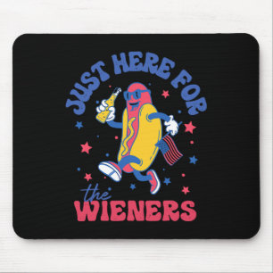 Tapis De Souris Je suis juste ici pour le t-shirt Wieners 4 juille