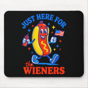 Tapis De Souris Je Suis Juste Ici Pour Les Wieners Drôle 4 juillet