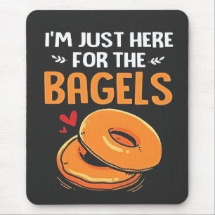 Tapis De Souris Je suis juste là pour la nourriture juive Bagels