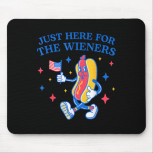 Tapis De Souris Je suis juste là pour les Wieners 4 juillet