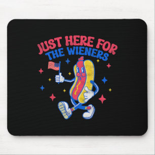 Tapis De Souris Je suis juste là pour les Wieners 4 juillet Hot Do