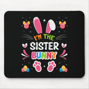 Tapis De Souris Je suis la famille de jumelage de Soeur Bunny Pâqu