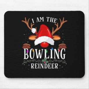 Tapis De Souris Je Suis La Famille De Noël De Bowling Reindeer