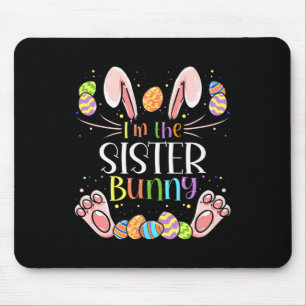 Tapis De Souris Je suis la sœur lapin tenue de soirée de Pâques de