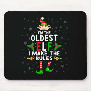 Tapis De Souris Je suis l'aîné Elf Xmas Elf Sibling Cousin Matchin