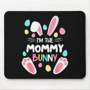 Tapis De Souris Je suis le lapin maman, tenue de fête de Pâques fa