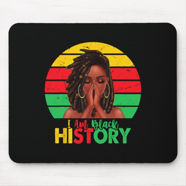 Tapis De Souris Je suis le mois de l'histoire des Noirs Afro-Améri (Devant)