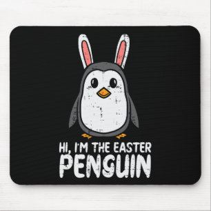 Tapis De Souris Je suis le pingouin de Pâques Oreilles de lapin mi