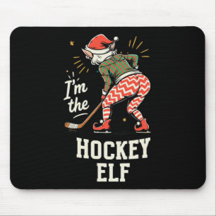 Tapis De Souris Je suis l'elfe de hockey drôle de Noël de famille