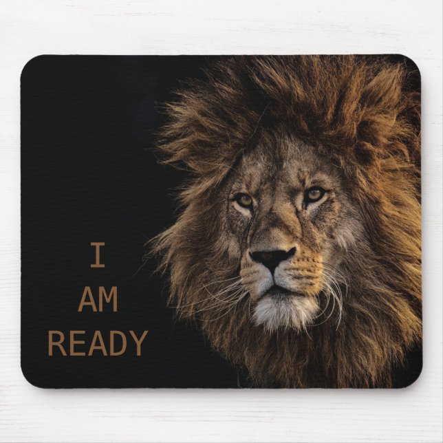 Tapis De Souris JE SUIS PRÊT - Lion (Devant)