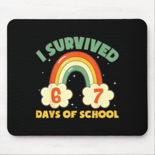 Tapis De Souris Je suis survivre à 67 jours d'école drôle mème étu
