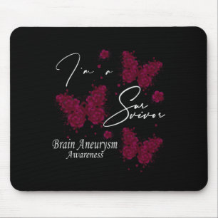 Tapis De Souris Je suis un survivant Cerveau Aneurysme de sensibil