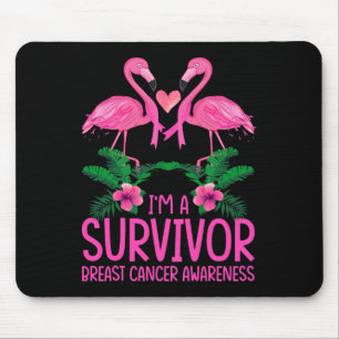 Tapis De Souris Je suis un survivant Flamant rose de sensibilisati