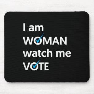 Tapis De Souris Je Suis Une Femme Me Regarder Vote 2024 Vague Bleu