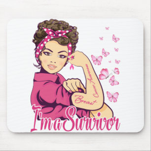 Tapis De Souris Je Suis Une Survivante Rosie Riveter Cancer du Sei