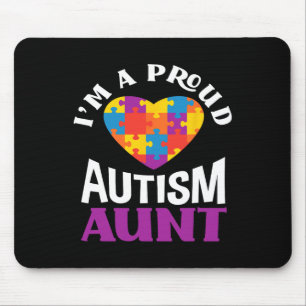 Tapis De Souris Je suis une tante fière de l'autisme Puzzle Cœur S