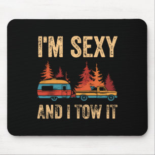 Tapis De Souris Je suis Y et je le remorque Camping Bigfoot Arbres