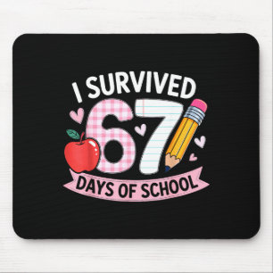 Tapis De Souris Je Survivre 67 Jours D'École Drôle Mème Élève Te