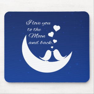 Tapis De Souris Je t'aime à la lune et au dos