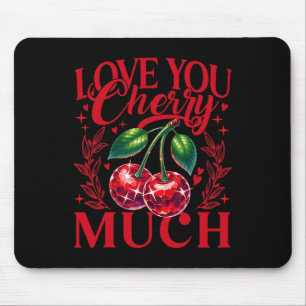 Tapis De Souris Je t'aime beaucoup Cherry Strawberry Heart Disco L