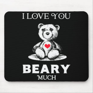 Tapis De Souris Je t'aime beaucoup ours amant hommes femmes drôle