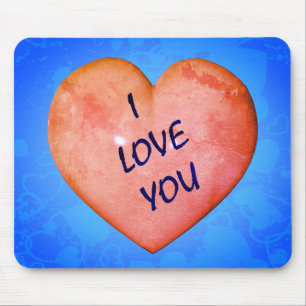 Tapis De Souris Je t'aime coeur rose