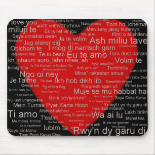 Tapis De Souris Je t'aime de partout dans le monde - mousepad