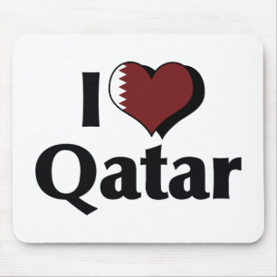 Tapis De Souris Je T'aime Drapeau Qatar