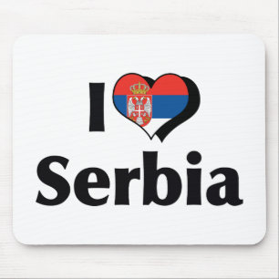 Tapis De Souris Je T'aime Drapeau Serbie