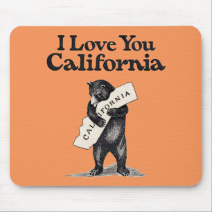 Tapis De Souris Je t'aime étreinte d'ours de la Californie