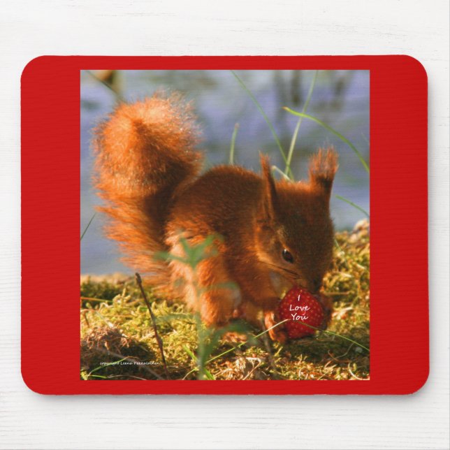 Tapis De Souris Je t'aime fraise (Devant)