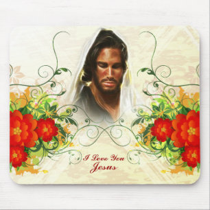 Tapis De Souris Je t'aime Jésus / Art Abstrait 42A Mousepad