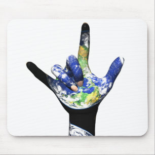 Tapis De Souris Je t'aime la terre Mousepad de planète