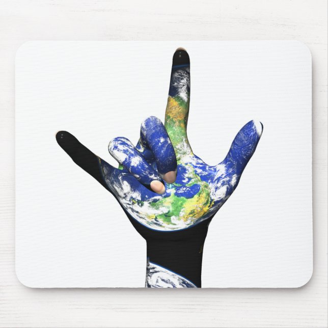 Tapis De Souris Je t'aime la terre Mousepad de planète (Devant)