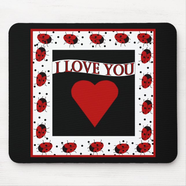 Tapis De Souris Je T'Aime, Ladybugs (Devant)