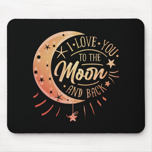 Tapis De Souris Je T'Aime Mignonne Typographie (Devant)