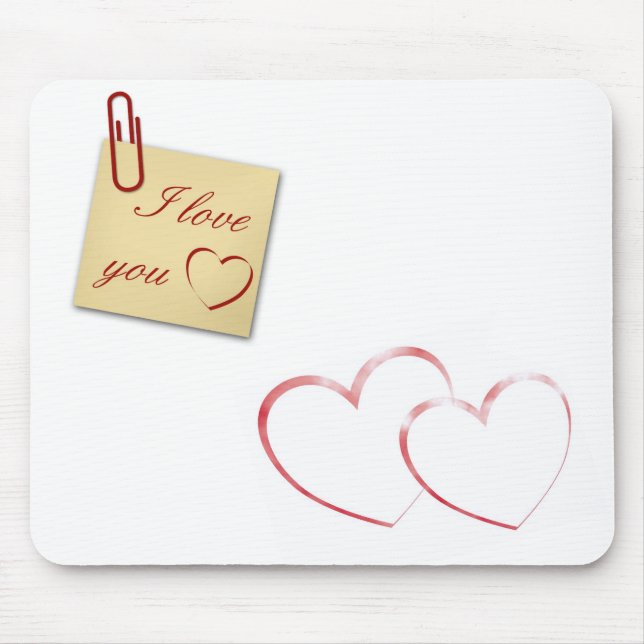 Tapis De Souris Je t'aime - Note romantique (Devant)