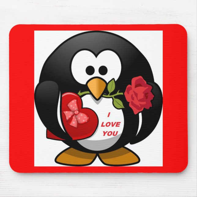 TAPIS DE SOURIS "JE T'AIME" PENGUIN (Devant)