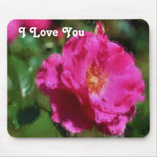 Tapis De Souris Je T'Aime Rose Rose
