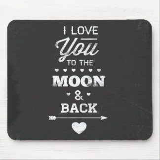 Tapis De Souris Je T'Aime Sur La Lune Et De Retour