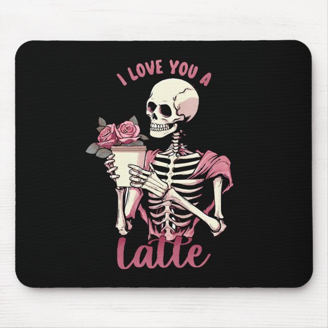Tapis De Souris Je t'aime un squelette de la Saint-Valentin (Devant)