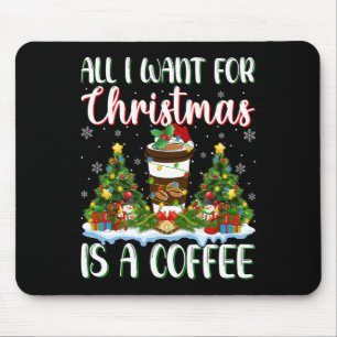 Tapis De Souris Je Veux Pour Noël Est Un Café Xmas Lumières Arbre