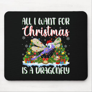 Tapis De Souris Je Veux Pour Noël Est Une Dragonfly Xmas Tree Ligh