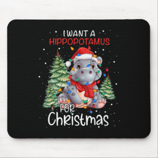 Tapis De Souris Je Veux Un Hippopotame Pour Noël Hippo De Noël Pou
