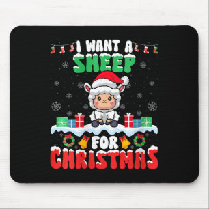 Tapis De Souris Je Veux Un Mouton Pour Noël - Moutons Père Noël X
